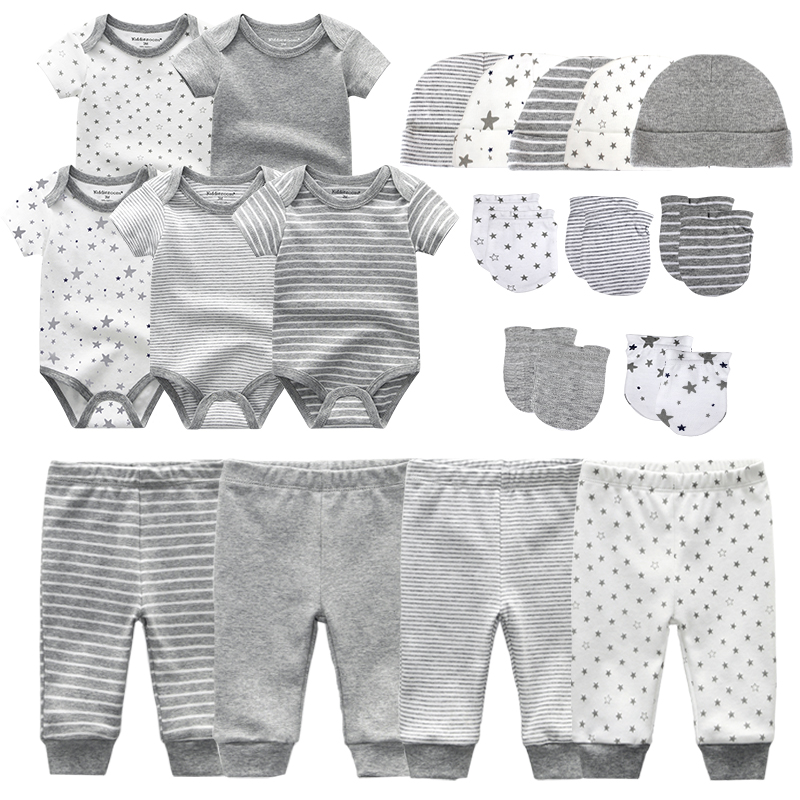 Zestaw ubranek dla niemowlaka chłopca 0-6 miesięcy: garnitur, kombinezon, spodnie, kapelusz, rękawiczki - Wianko - 7