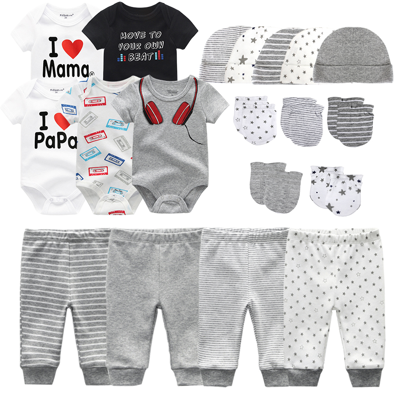 Zestaw ubranek dla niemowlaka chłopca 0-6 miesięcy: garnitur, kombinezon, spodnie, kapelusz, rękawiczki - Wianko - 6