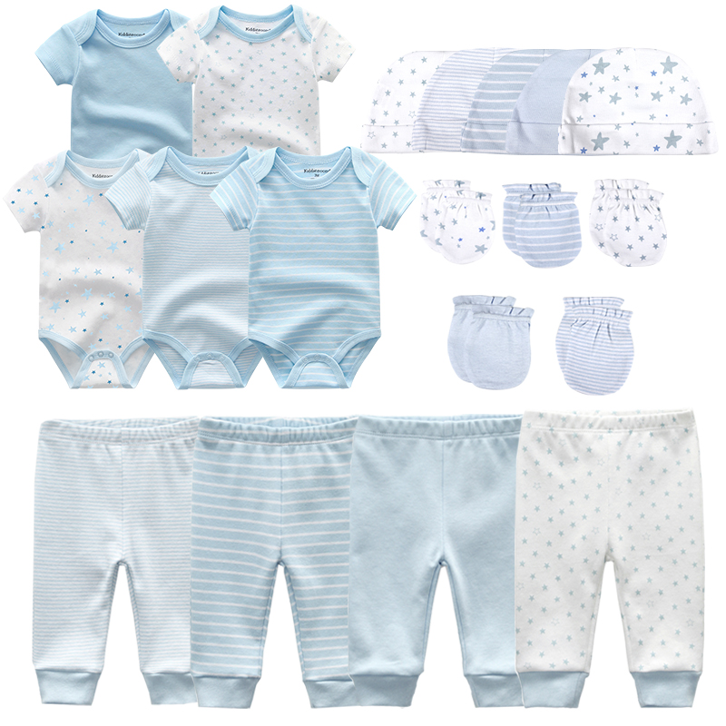 Zestaw ubranek dla niemowlaka chłopca 0-6 miesięcy: garnitur, kombinezon, spodnie, kapelusz, rękawiczki - Wianko - 10
