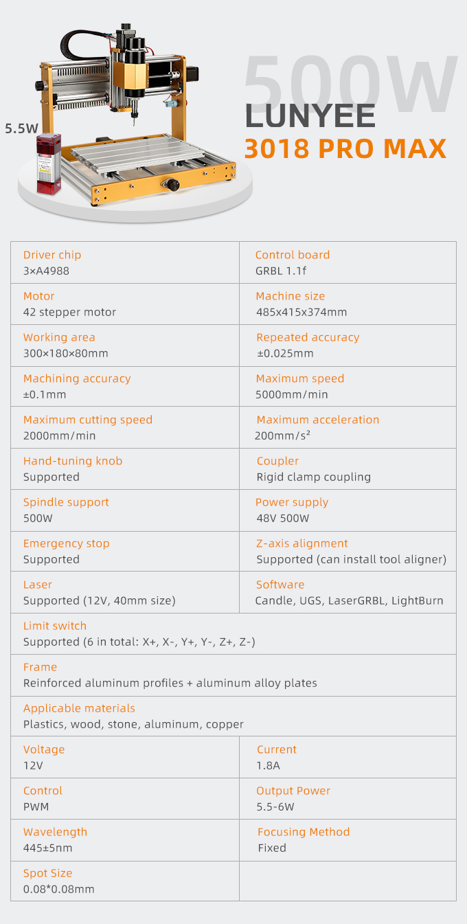 Lunyee Pro Max Cnc Router Laser Engraver Machine In Milling