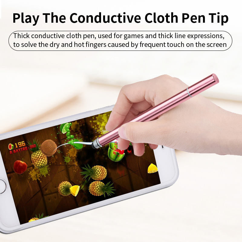 2 In 1 Stylus For Smartphone Tablet Thick Thin Drawing Android Mobile Phone Screen Touch Pen Metal Universal Capacitive Pencil