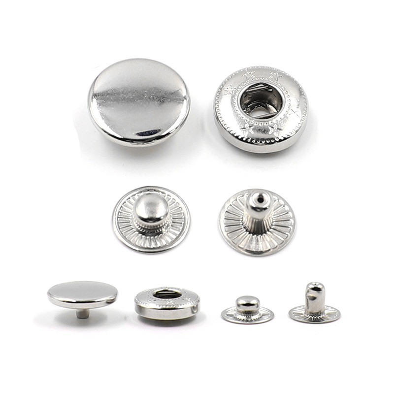 Bottoni in metallo 10 mm 12 mm 15 mm chiusure a pressione a scatto per vestiti pelle borsa artigianale - Foto 11 di 21