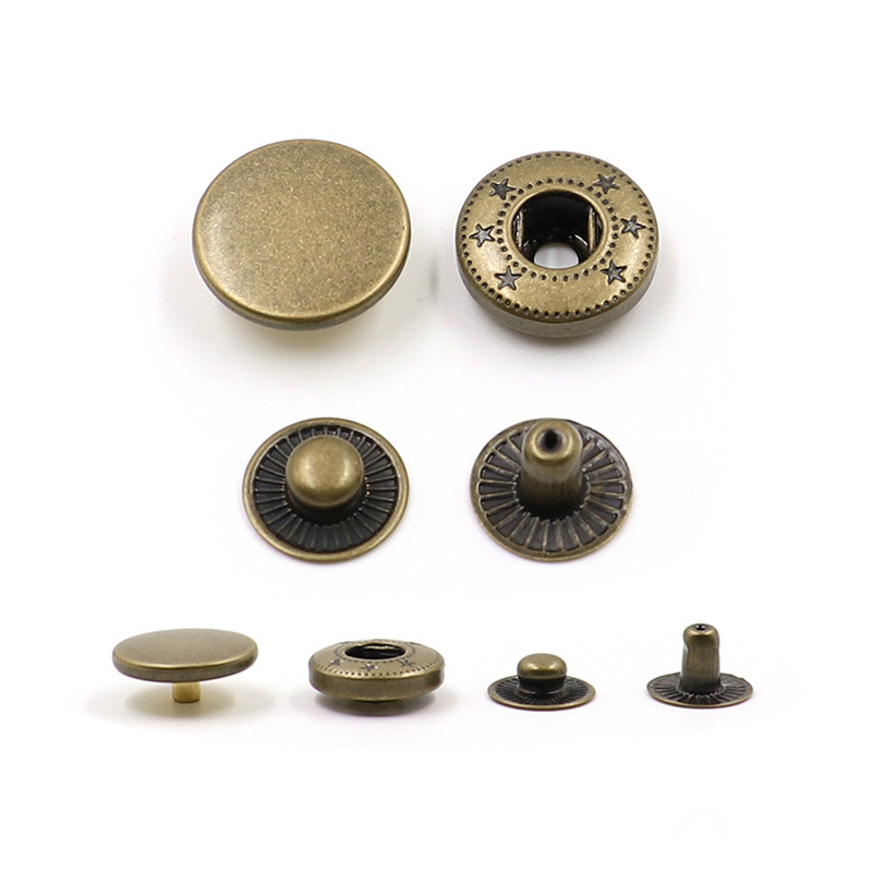 Bottoni in metallo 10 mm 12 mm 15 mm chiusure a pressione a scatto per vestiti pelle borsa artigianale - Foto 12 di 21