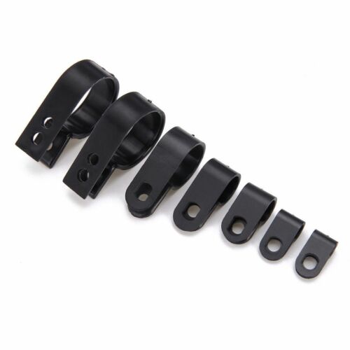 Black Nylon Electrical Hose Loop Fixer Holder U R Shape Cable Clamp Clip - Picture 9 of 15