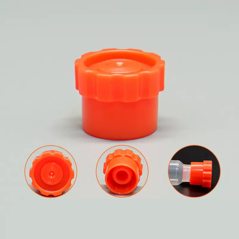 25 Pezzi Tappo Plastica Senza Ago Blocco Tappo Punta Blu Arancione Tappo Punta Siringa Facile - Foto 7 di 7