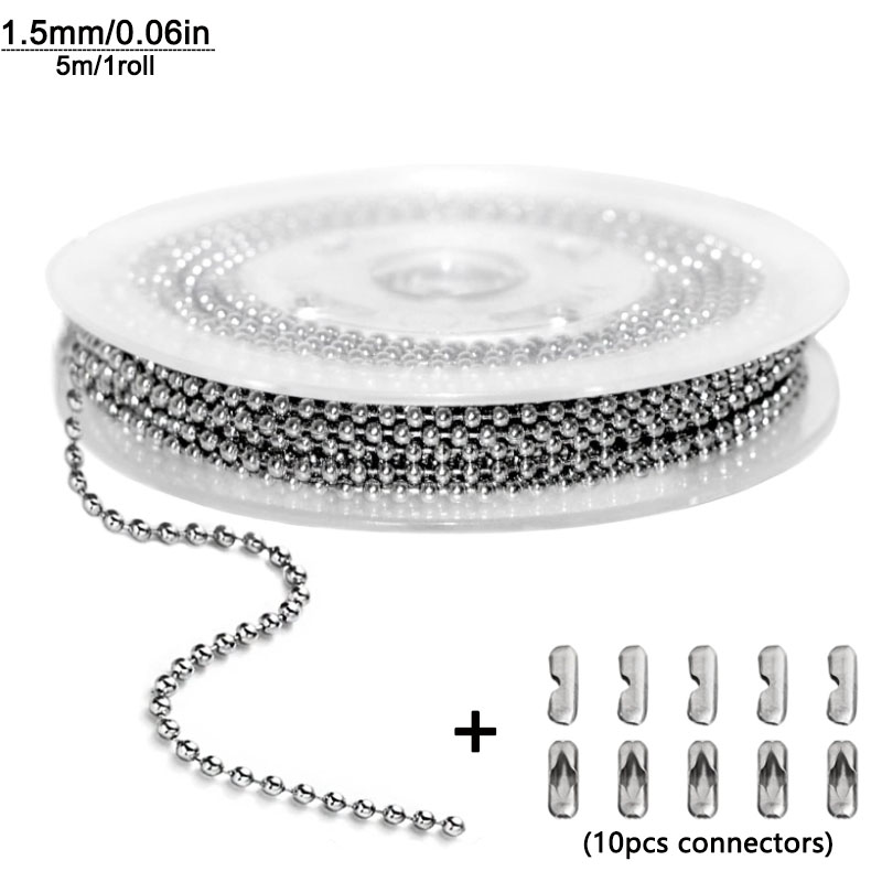 1,2mm-4mm Stahl Kugelkette Perle Dog Tag Kette Perlenkette Ketten für Schmuck - Bild 13 von 17