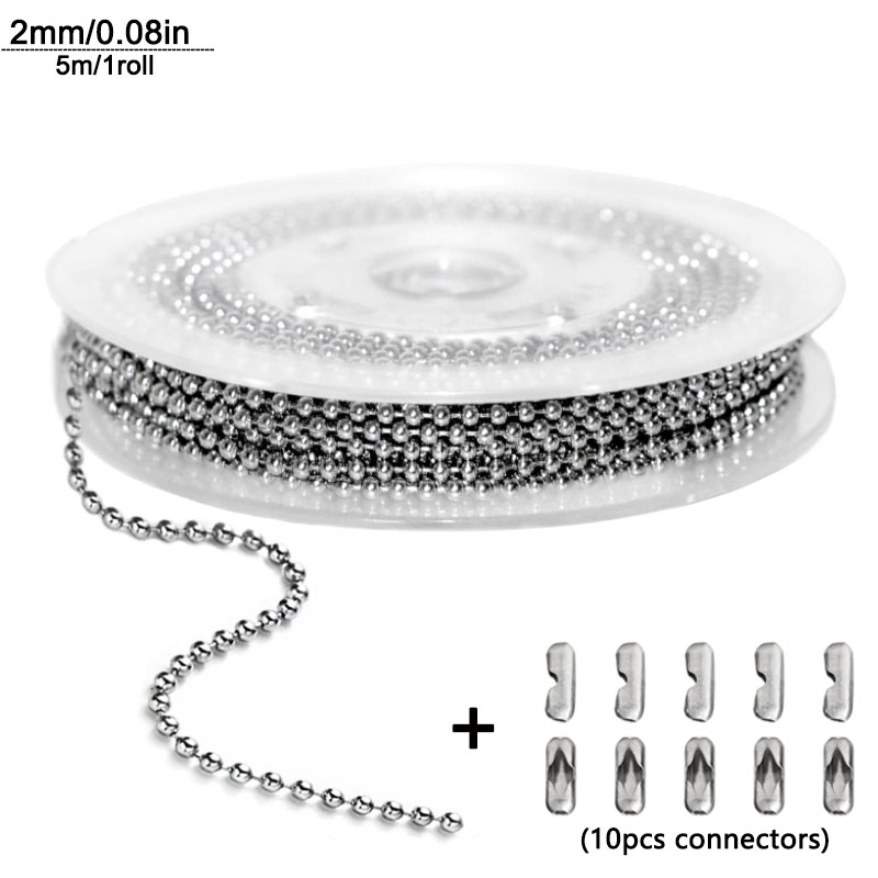1,2mm-4mm Stahl Kugelkette Perle Dog Tag Kette Perlenkette Ketten für Schmuck - Bild 14 von 17