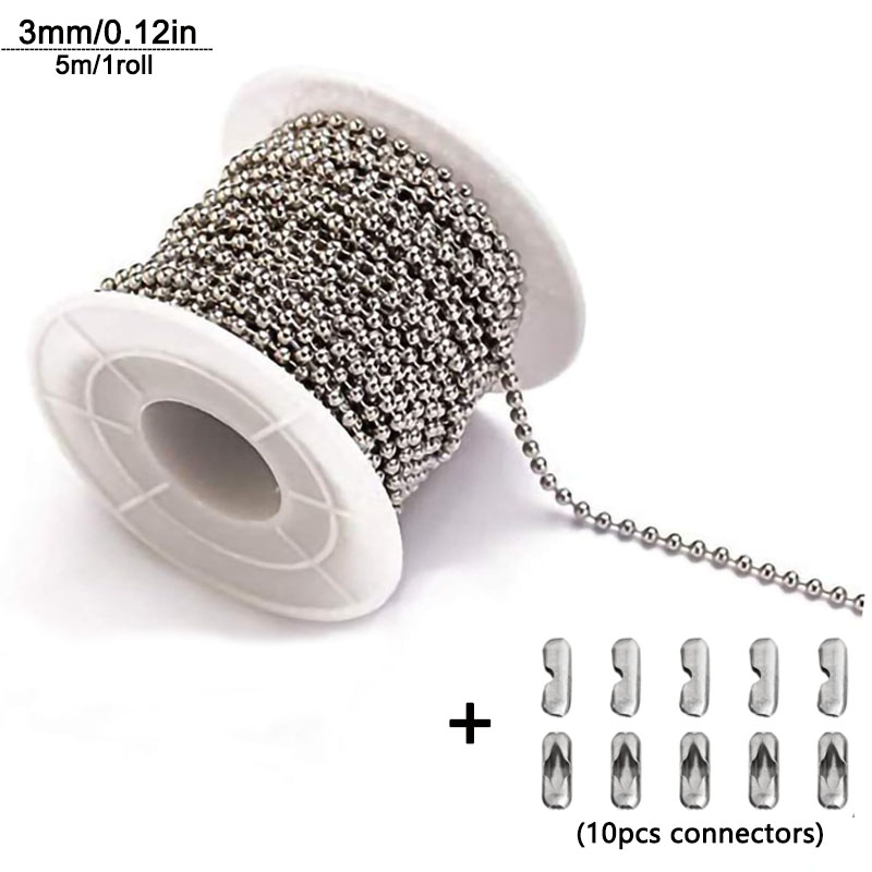 1,2mm-4mm Stahl Kugelkette Perle Dog Tag Kette Perlenkette Ketten für Schmuck - Bild 16 von 17
