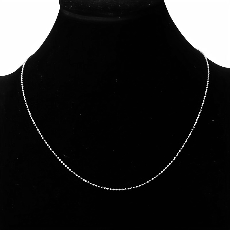 12pcs 46.5cm Silver plated Ball Beads CHAIN NECKLACE CURB ROPE Fashion Gift - Picture 9 of 9