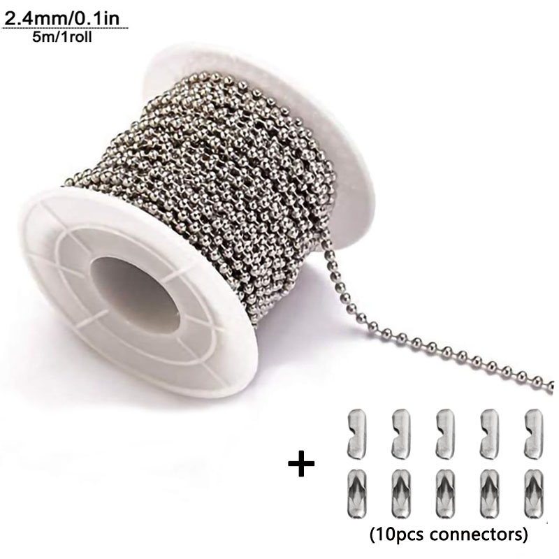 1,2mm-4mm Stahl Kugelkette Perle Dog Tag Kette Perlenkette Ketten für Schmuck - Bild 15 von 17