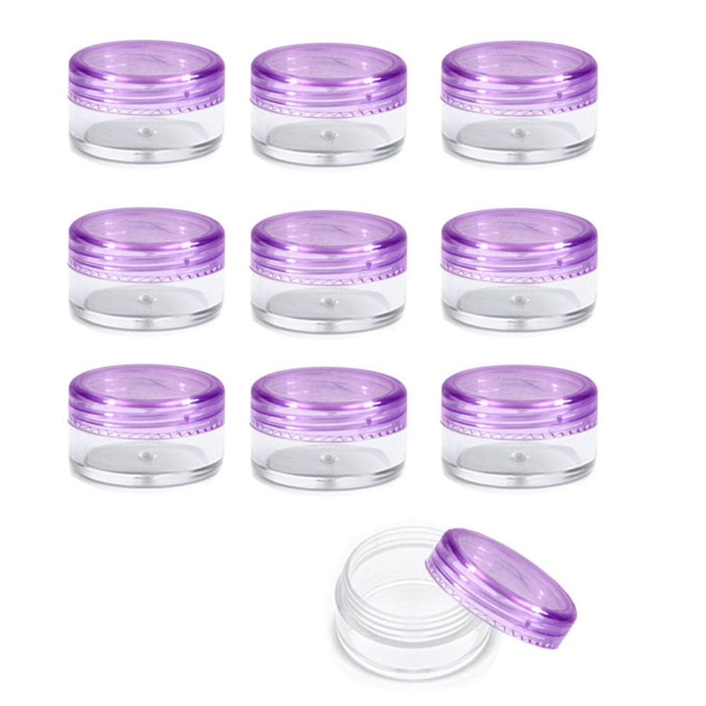 3g Empty Clear Plastic Sample Containers with Lids Cosmetic Jars - Picture 10 of 23
