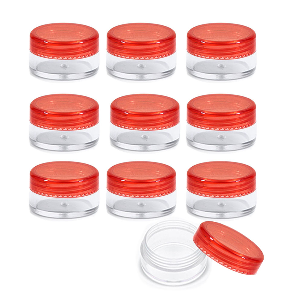 3g Empty Clear Plastic Sample Containers with Lids Cosmetic Jars - Picture 13 of 23