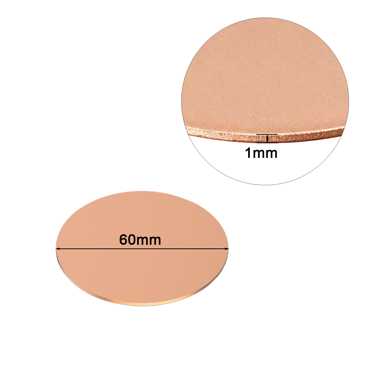 T2 Kupfer Rundscheiben: 30 mm-80 mm, 0,5 mm-3 mm Stärke verfügbar - Bild 24 von 37