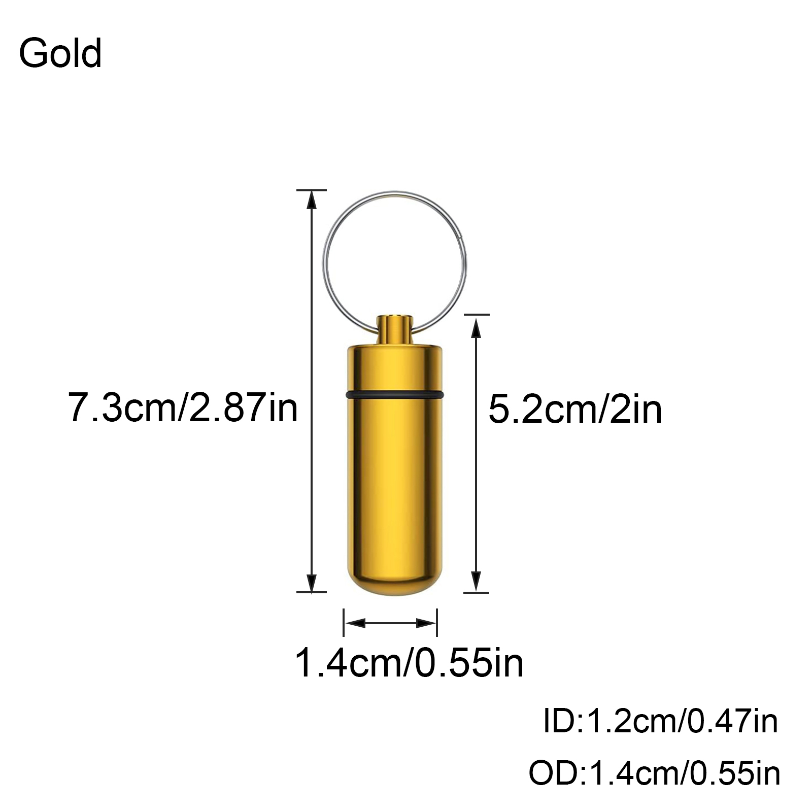 Aluminium Bottle Water-proof Pill Case Box Sealing Keychain Outdoor Tool - Picture 14 of 17