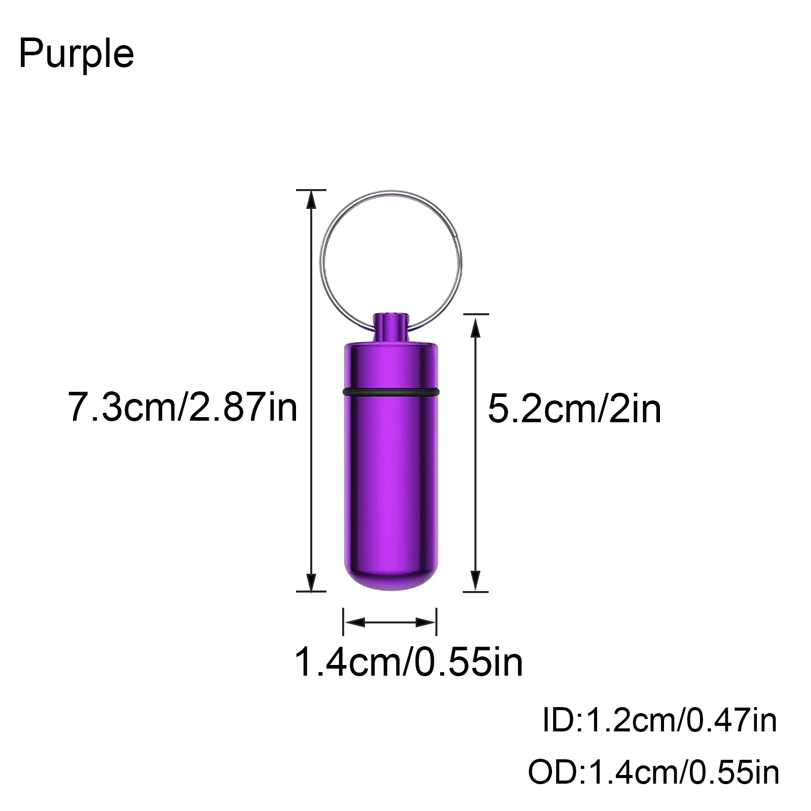 Aluminium Bottle Water-proof Pill Case Box Sealing Keychain Outdoor Tool - Picture 13 of 17