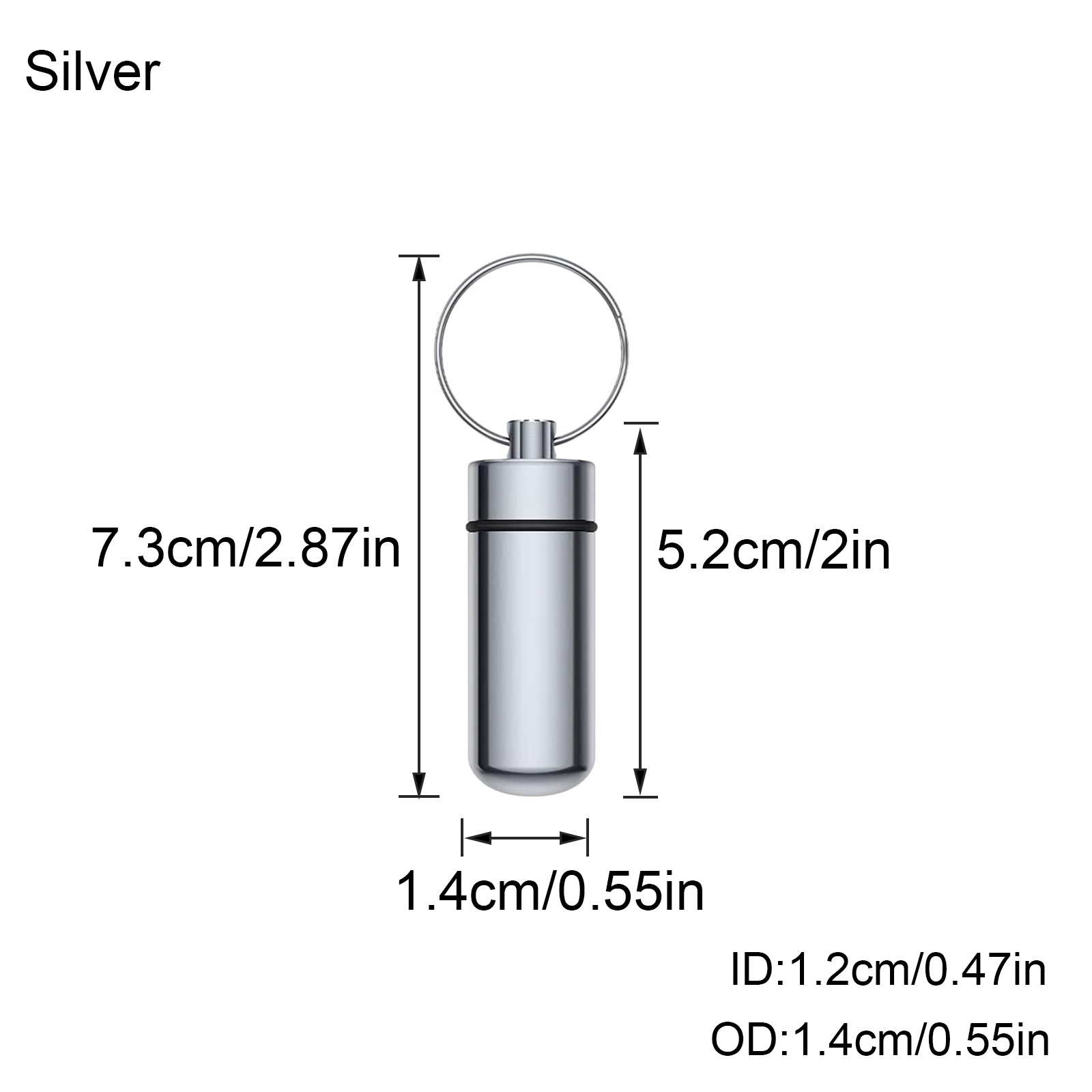 Aluminium Bottle Water-proof Pill Case Box Sealing Keychain Outdoor Tool - Picture 16 of 17
