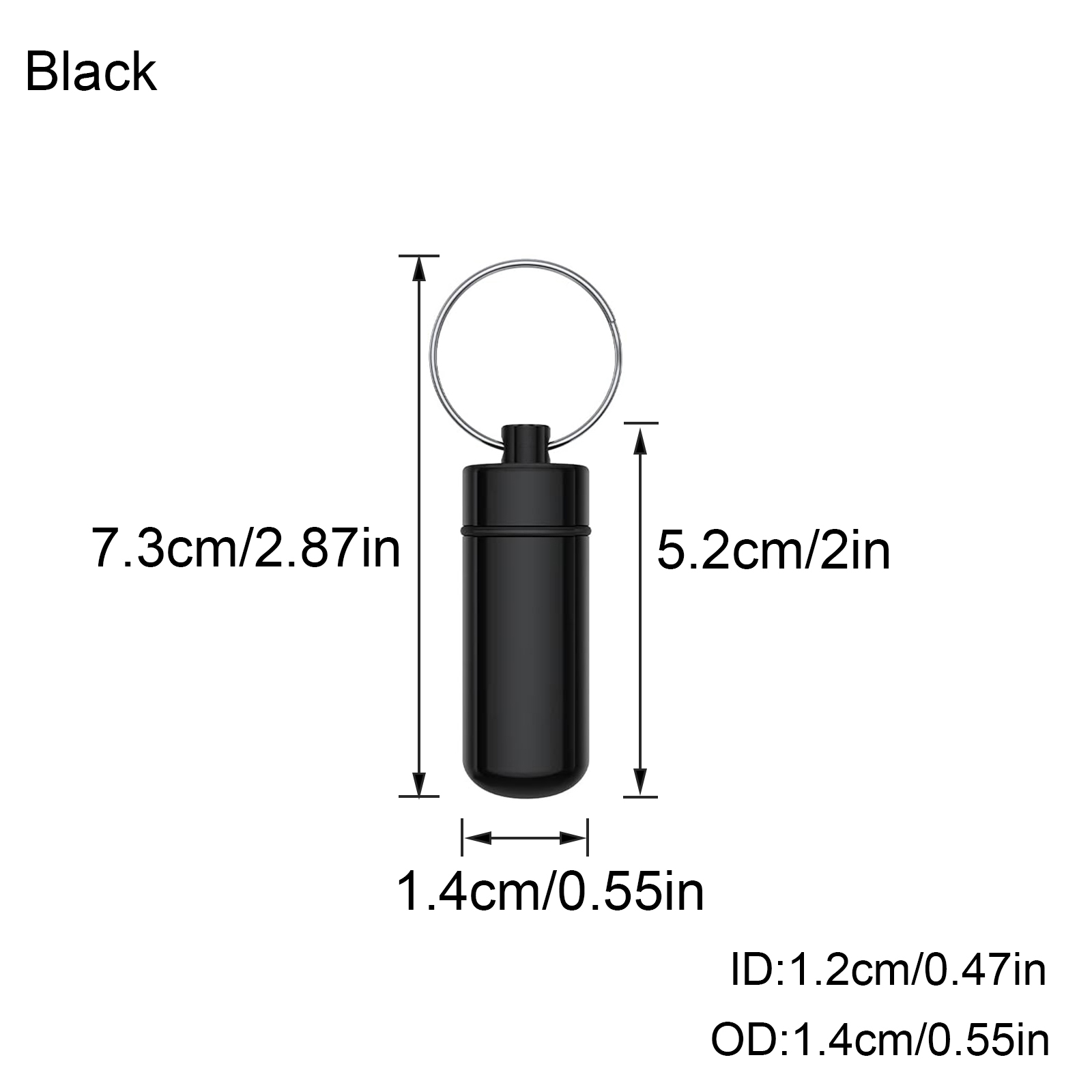 Aluminium Bottle Water-proof Pill Case Box Sealing Keychain Outdoor Tool - Picture 10 of 17