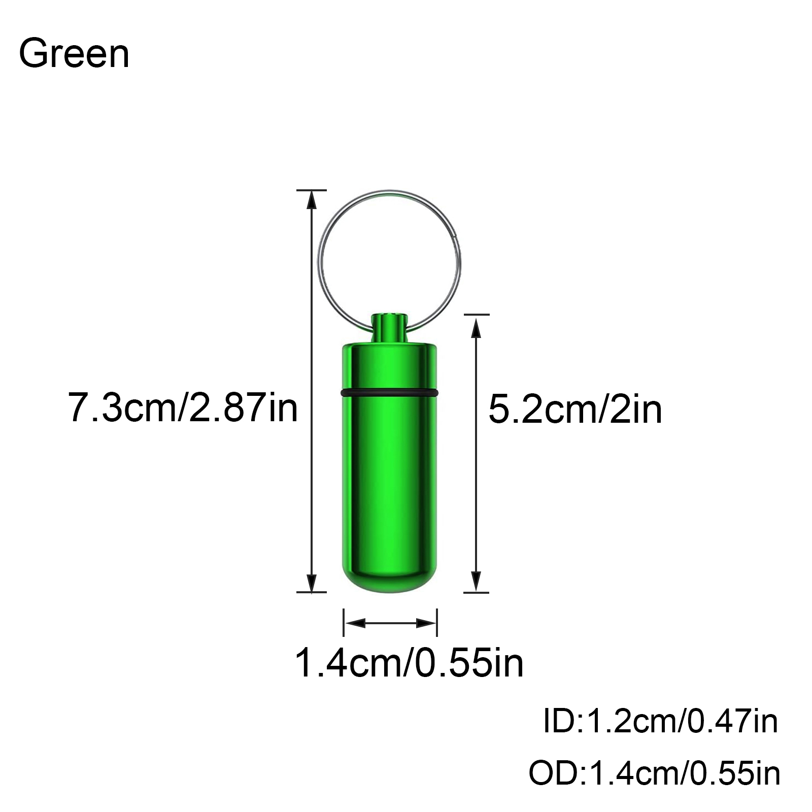 Aluminium Bottle Water-proof Pill Case Box Sealing Keychain Outdoor Tool - Picture 9 of 17