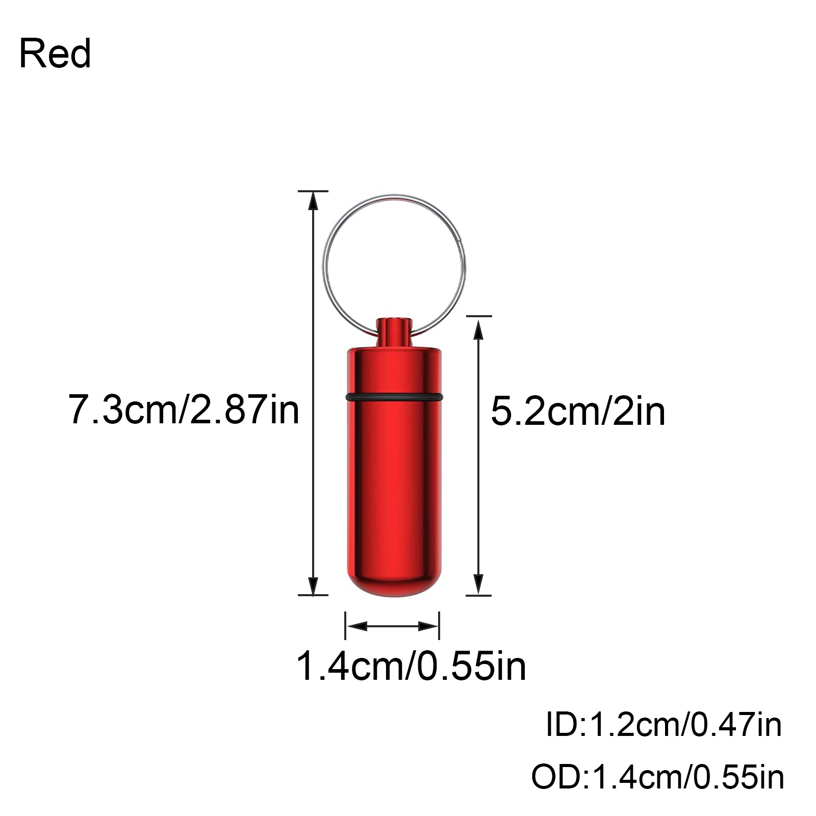 Aluminium Bottle Water-proof Pill Case Box Sealing Keychain Outdoor Tool - Picture 11 of 17