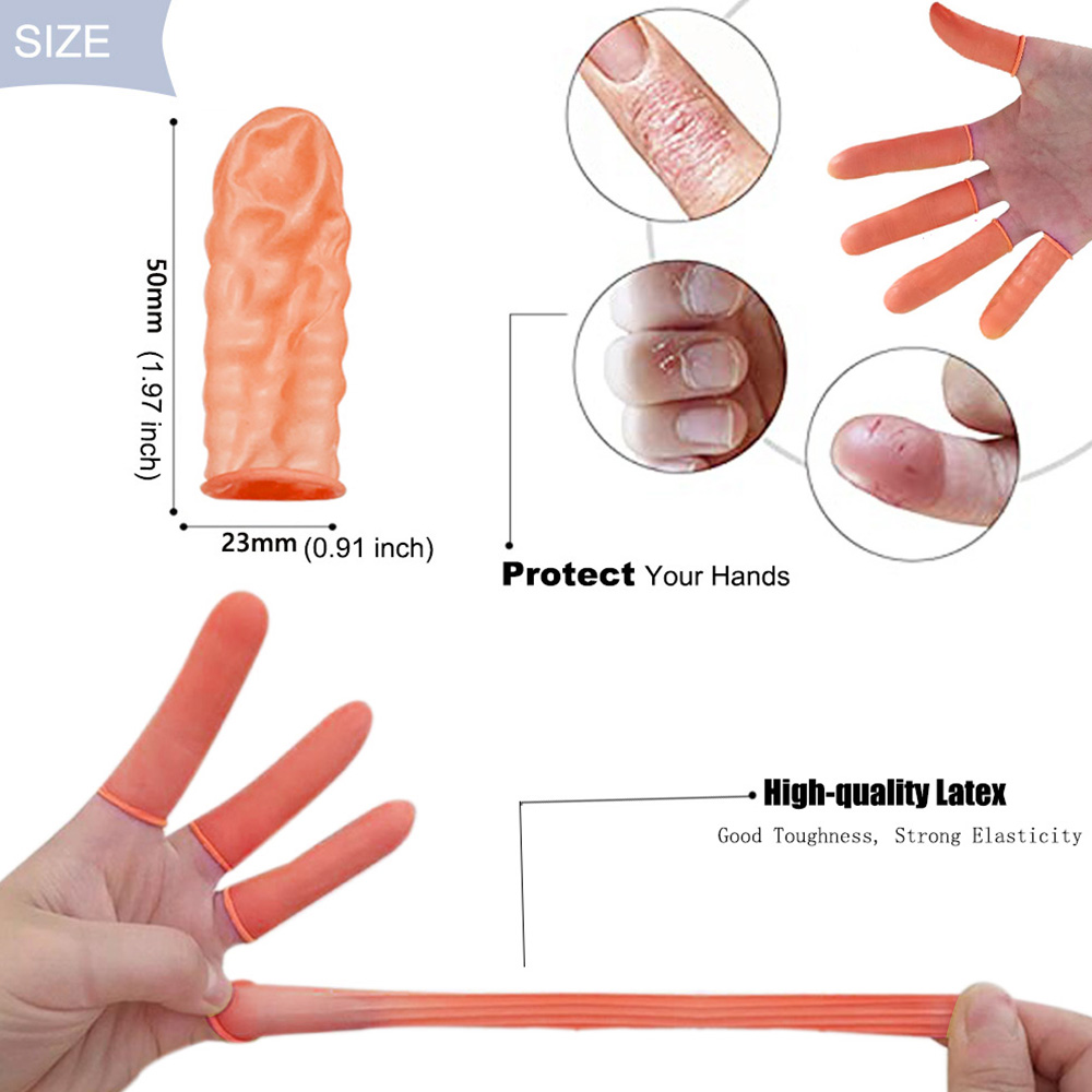 100 Pcs Finger Cots - Disposable Finger Protectors - Latex Rubber Finger Covers - Picture 22 of 26