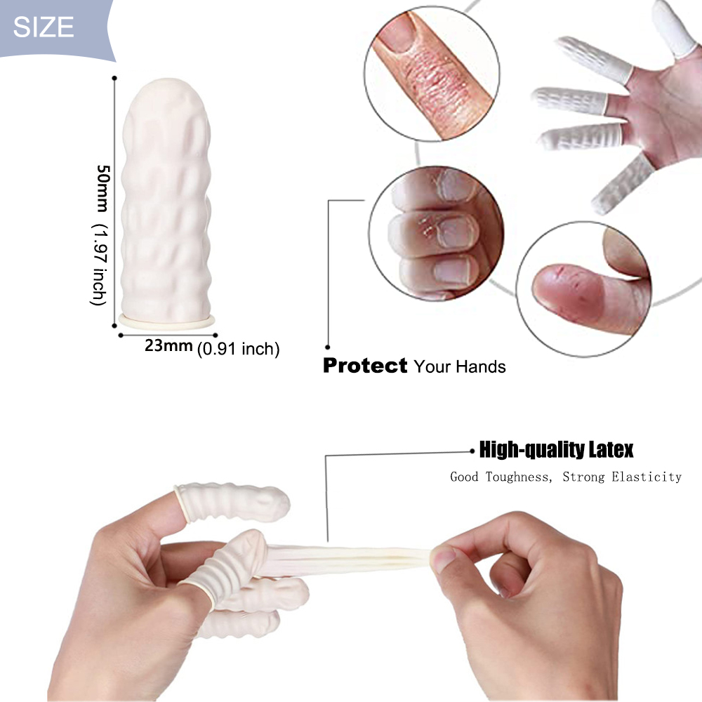100 Pcs Finger Cots - Disposable Finger Protectors - Latex Rubber Finger Covers - Picture 26 of 26