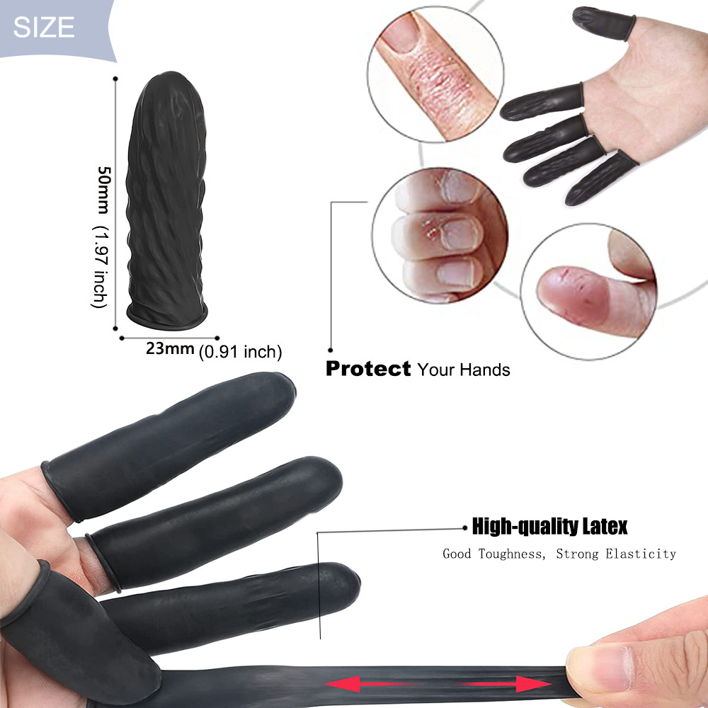 100 Pcs Finger Cots - Disposable Finger Protectors - Latex Rubber Finger Covers - Picture 24 of 26