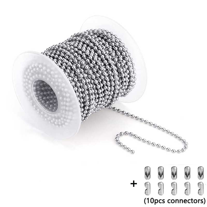 5m Metallstahl Kette DIY Schmuck Herstellen Gliederkette Kugelkette Basteln - Bild 13 von 14