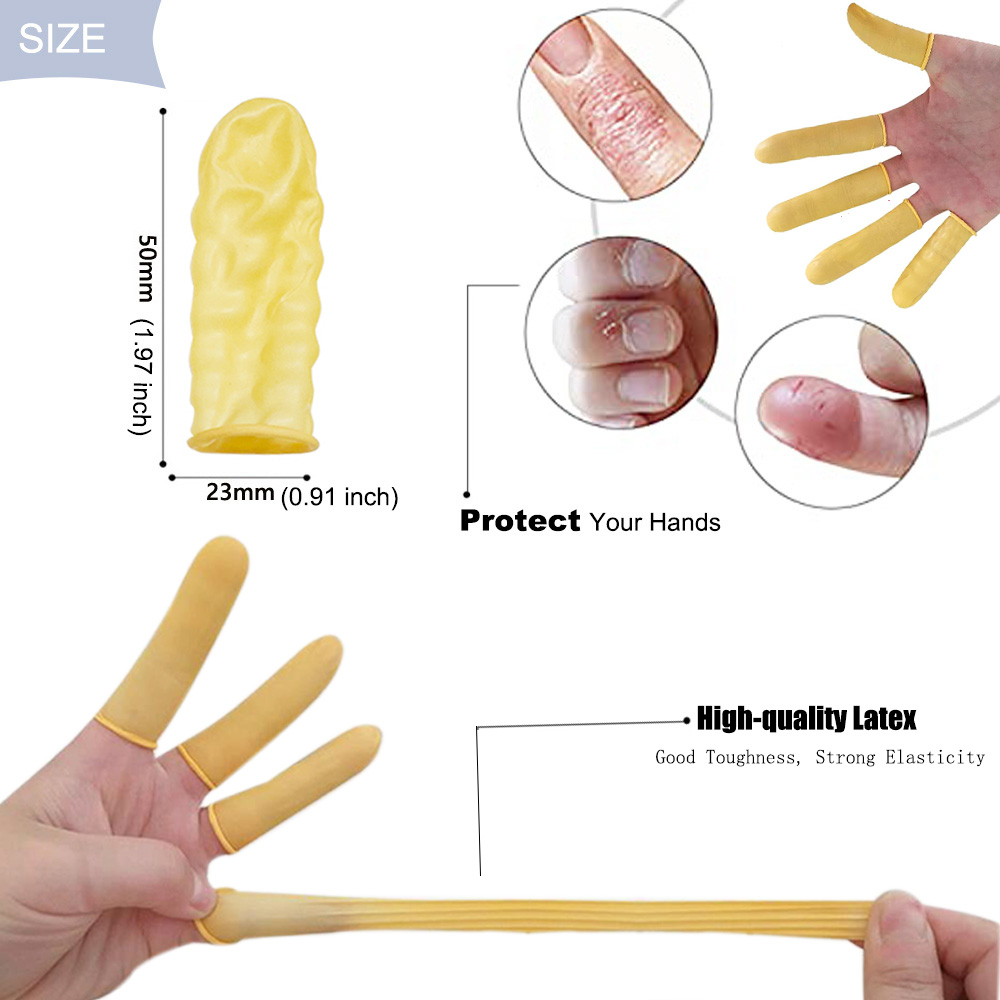 100 Pcs Finger Cots - Disposable Finger Protectors - Latex Rubber Finger Covers - Picture 25 of 26
