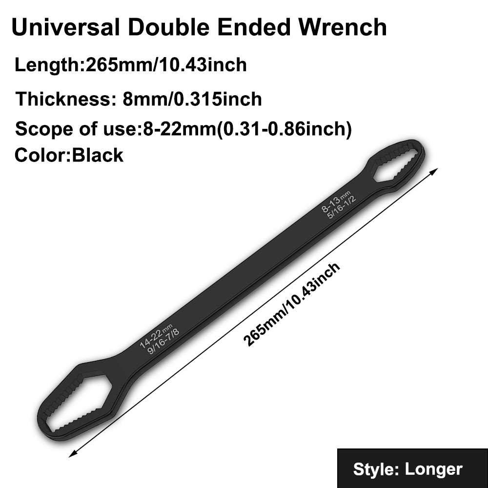 Universal Wrench 3-17mm Self-tightening Adjustable Board Double-head Spanner