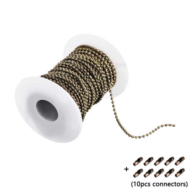 Round Beaded Ball Chain Bulk Jewelry Chains for Necklace Jewelry Making Supplies