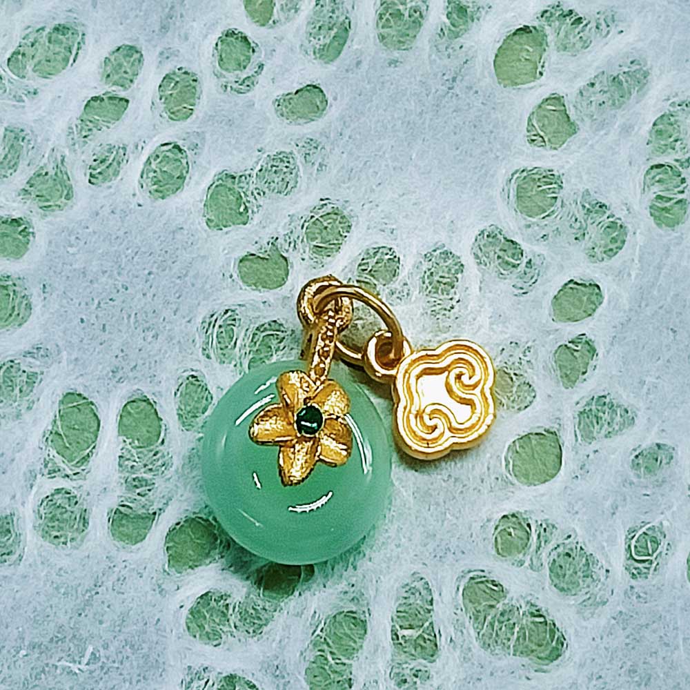 Zinc alloy matte golds imitation jade lotuss root safety buckles pendant - Picture 28 of 40
