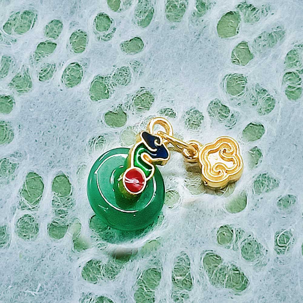 Zinc alloy matte golds imitation jade lotuss root safety buckles pendant - Picture 32 of 40