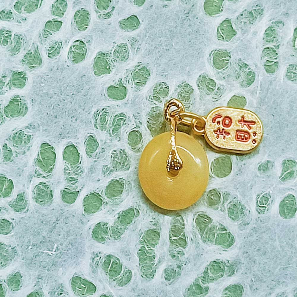 Zinc alloy matte golds imitation jade lotuss root safety buckles pendant - Picture 39 of 40