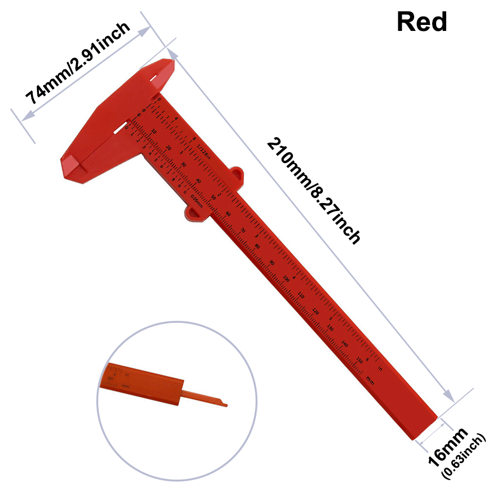 150mm Double Scale Plastic Vernier Caliper Ruler Measuring Tool Inch/Metric - Picture 14 of 19
