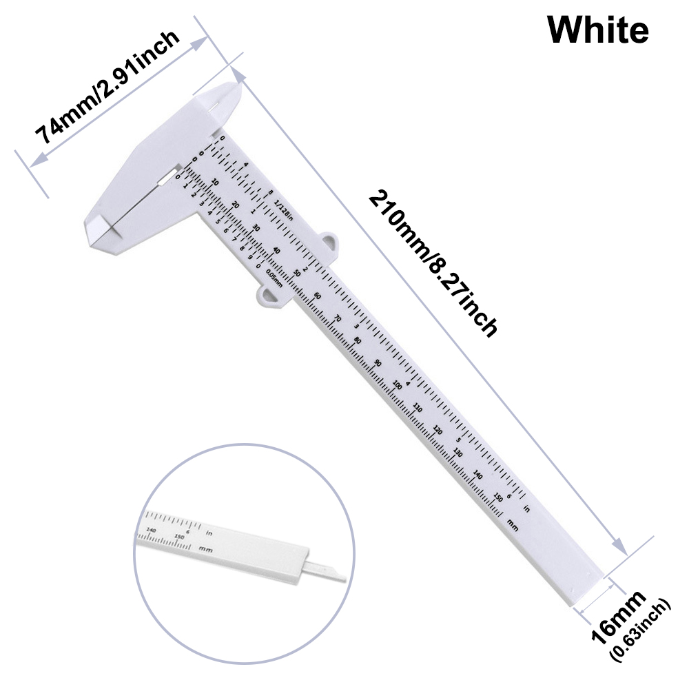 150mm Double Scale Plastic Vernier Caliper Ruler Measuring Tool Inch/Metric - Picture 17 of 19