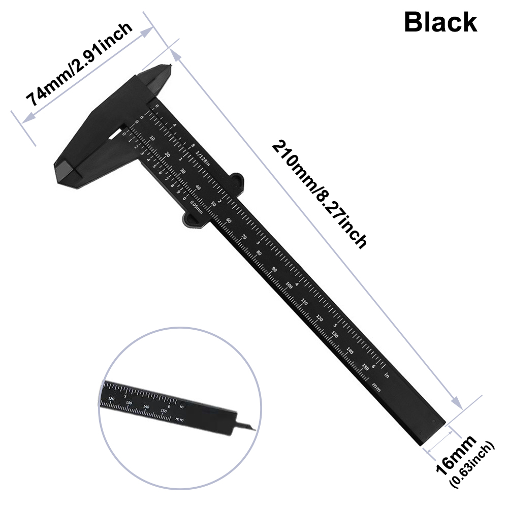 150mm Double Scale Plastic Vernier Caliper Ruler Measuring Tool Inch/Metric - Picture 18 of 19