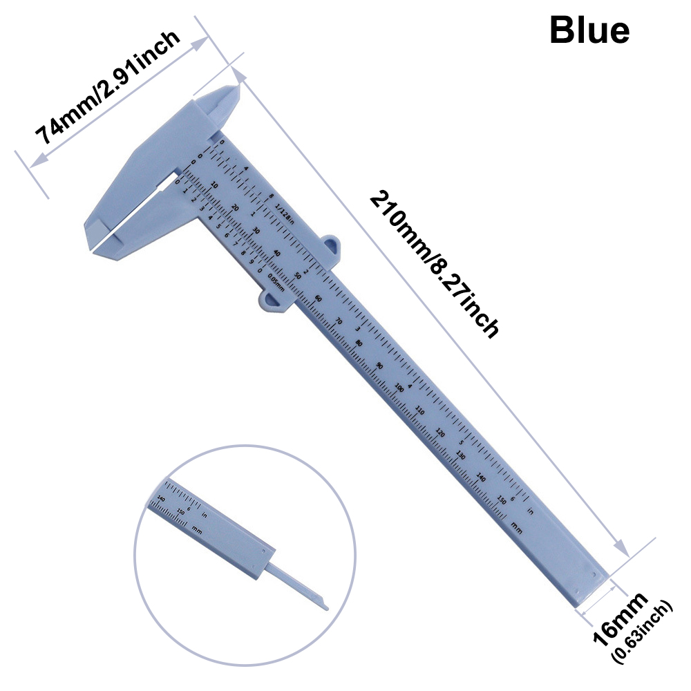 150mm Double Scale Plastic Vernier Caliper Ruler Measuring Tool Inch/Metric - Picture 16 of 19