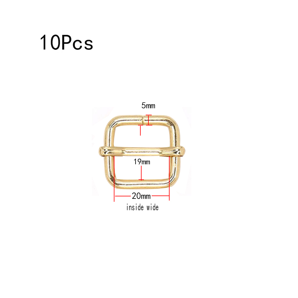 10Pcs Movable Bar Slider Strap Adjuster Rectangle Strap Keeper Adjuster Keychain