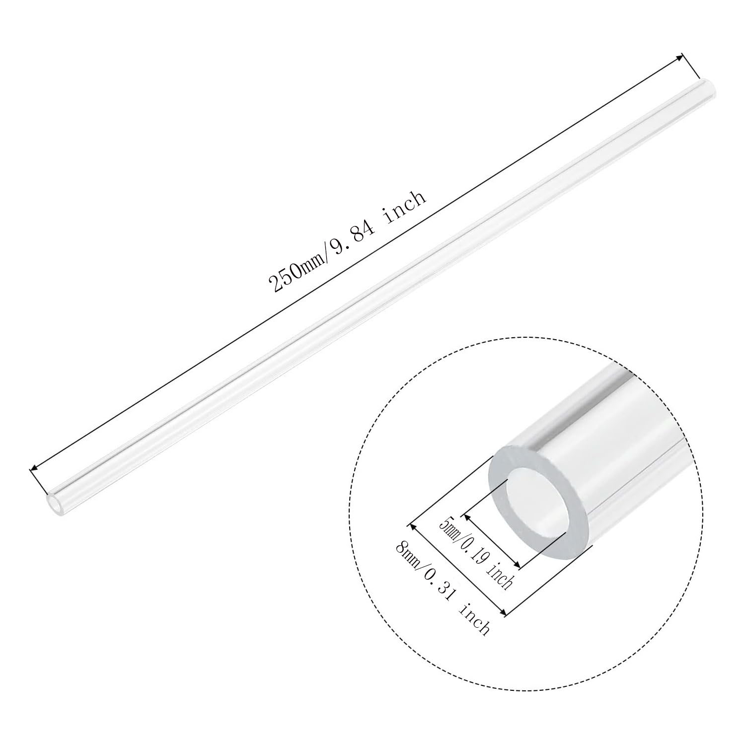 Transparents PMMA Acrylic Hard Tube Rigid Pipe For Water Cooling System - Picture 11 of 16