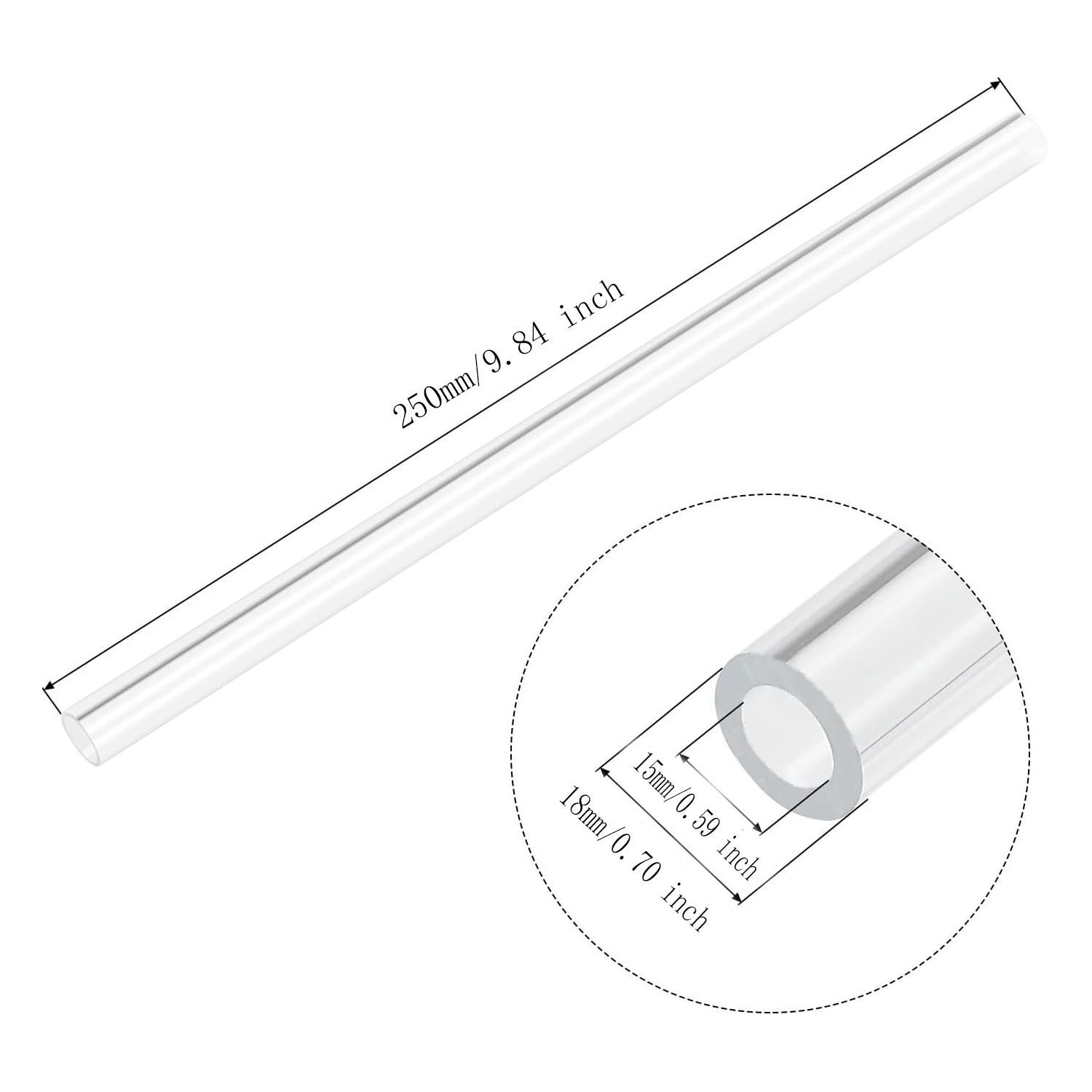 Transparents PMMA Acrylic Hard Tube Rigid Pipe For Water Cooling System - Picture 13 of 16