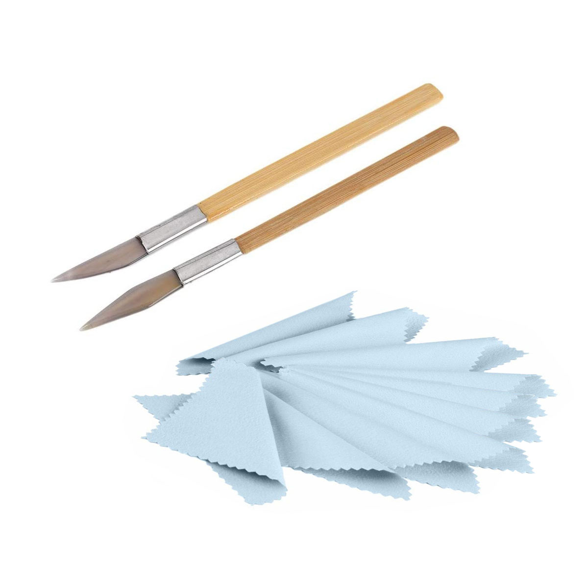 Agate-Knife Edged Burnisher Set Polishing Tools Carving Precious Metal - Foto 27 di 29
