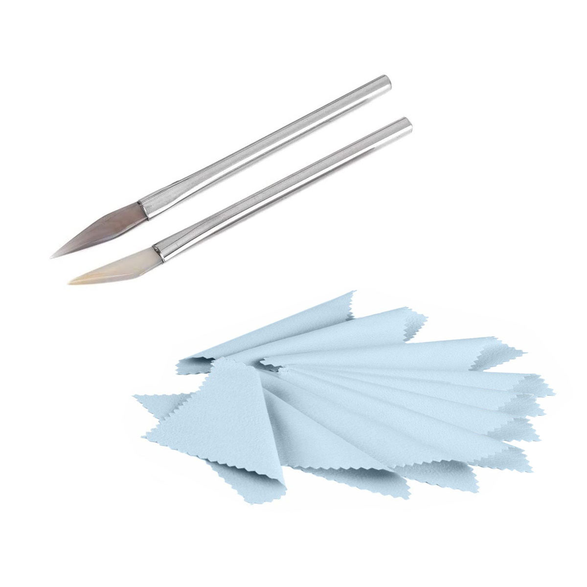 Agate-Knife Edged Burnisher Set Polishing Tools Carving Precious Metal - Foto 28 di 29