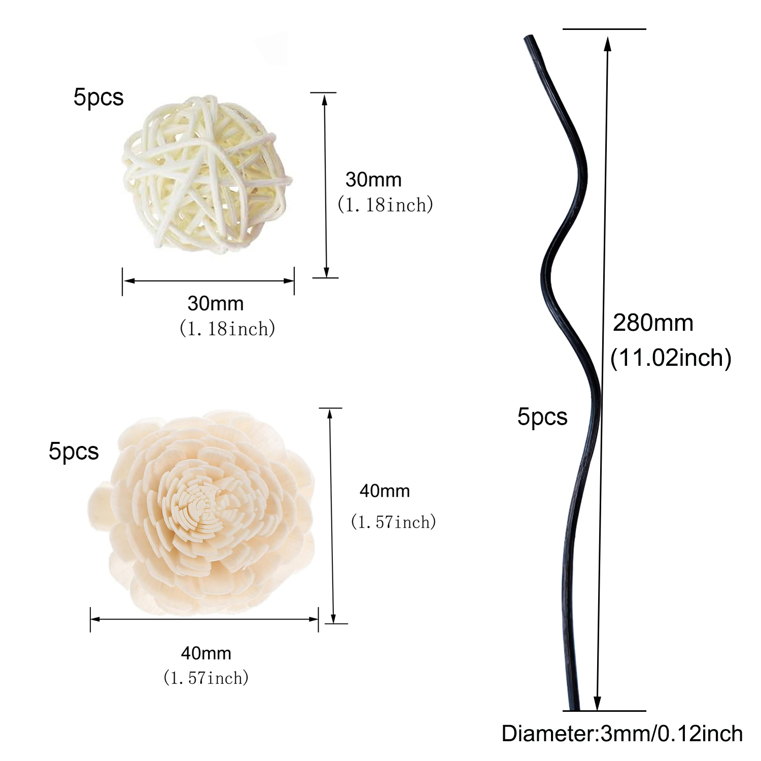 Wavy Rattan Reed Duft Diffuser Ersatzstäbchen Parfüm Diffusor  - Bild 17 von 21