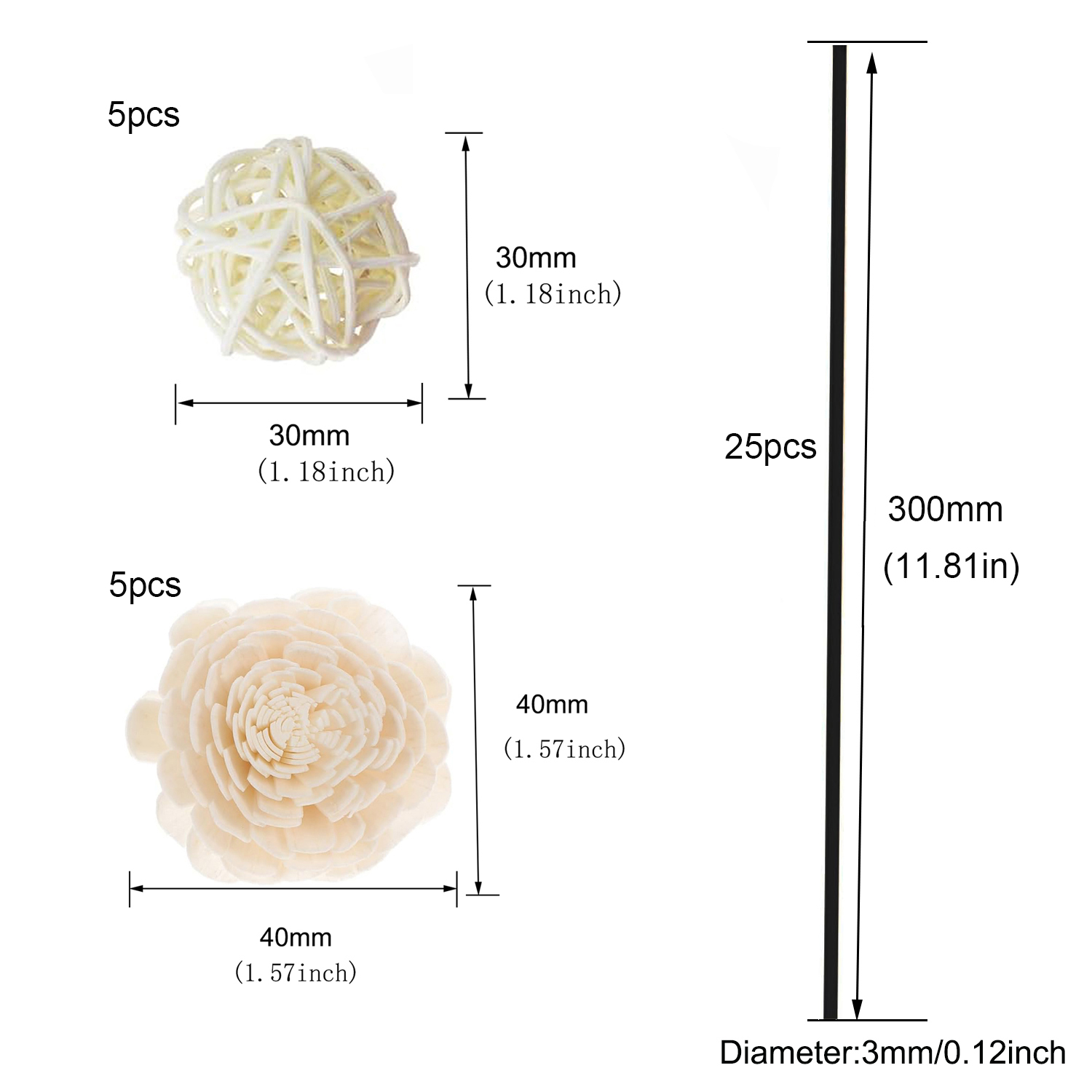 Wavy Rattan Reed Duft Diffuser Ersatzstäbchen Parfüm Diffusor  - Bild 21 von 21