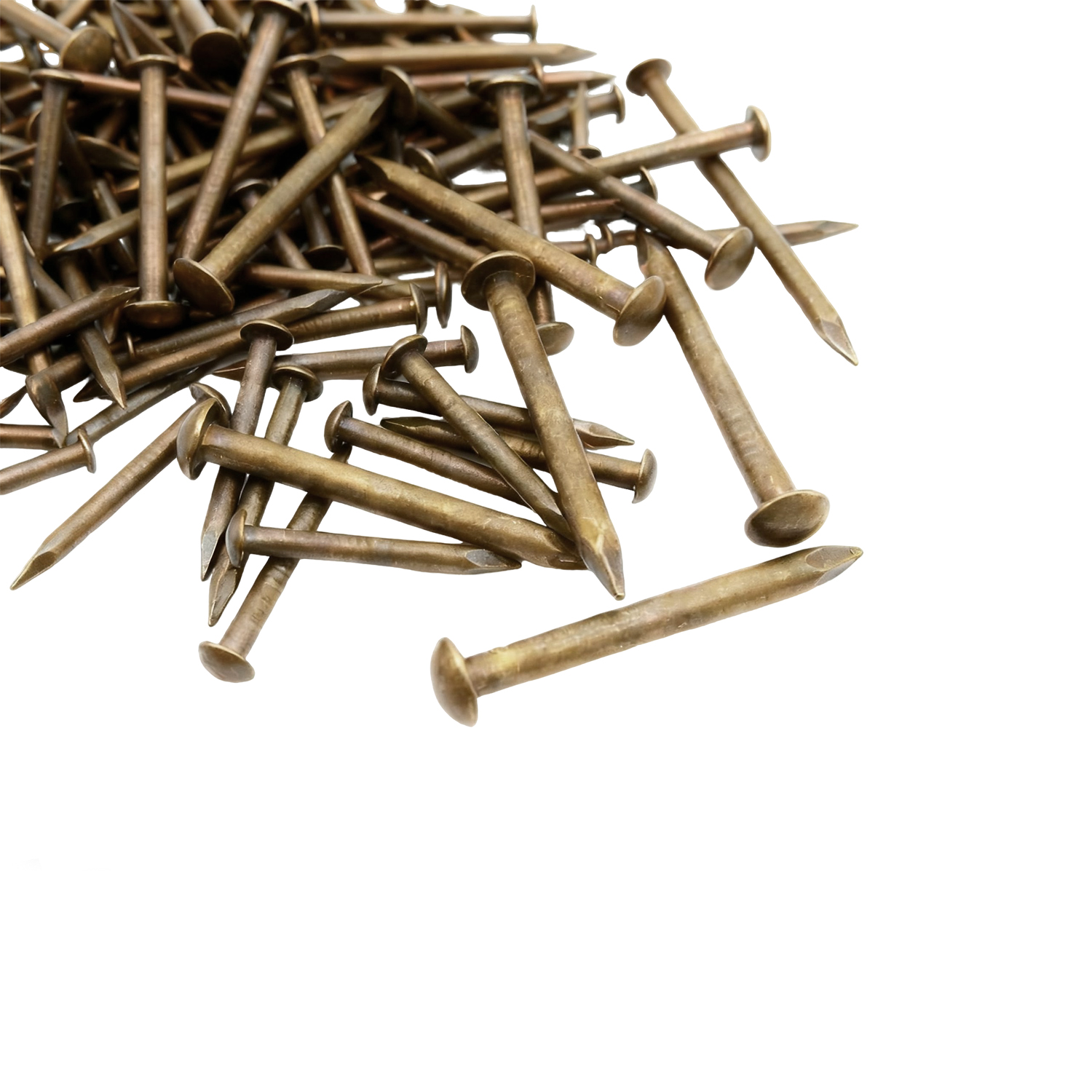 25-100pcs of Brass Diameter 1.2mm 1.5mm 2mm 3mm Iron Small Mini Round Head Nail Nails, Suitable for Jewelry Boxes, Hinges