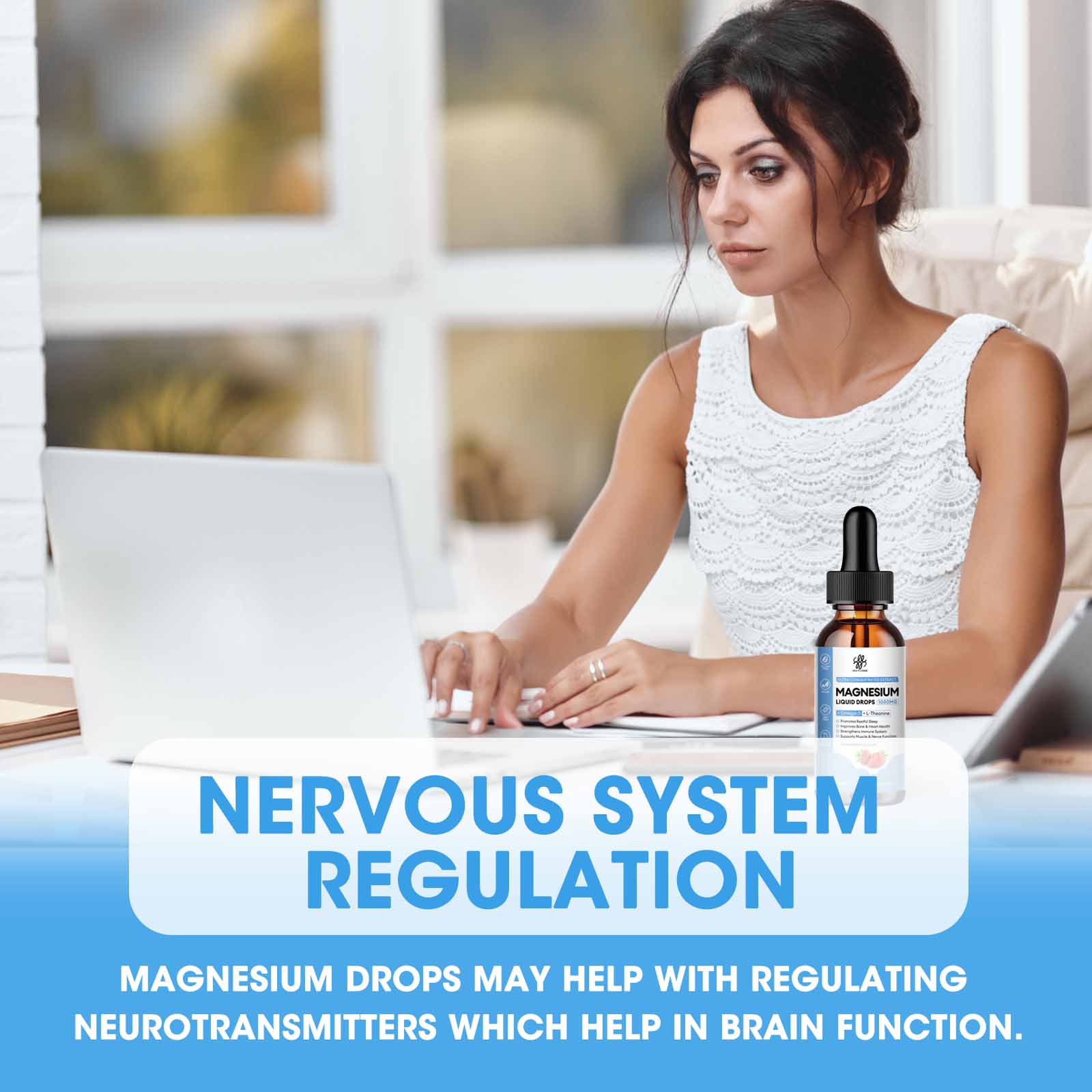 2Brands Strawberry Magnesium Liquid Drops ,Improve Bone,Immune, Mood, Sleep