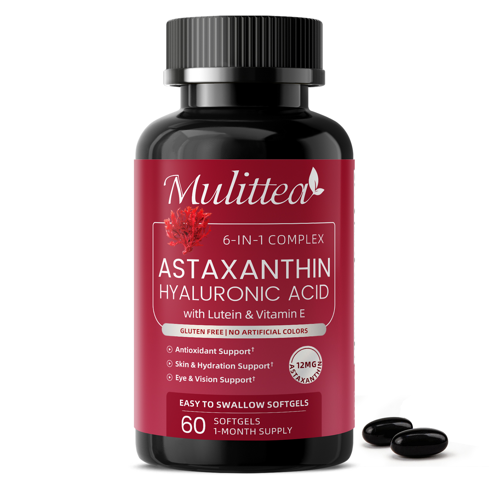 120 Capsules Astaxanthin Gel Candies Astaxanthin Vitamin E Skin & Hydration