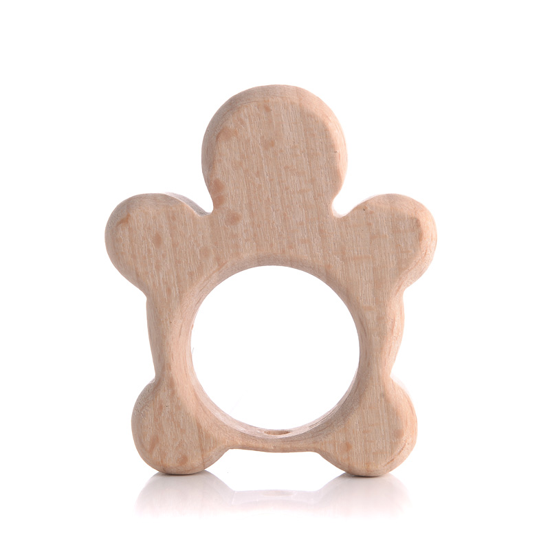 10Pcs Beech Beads Heart Butterfly Rainbow Elephant Flower Animal Wooden Beads for Bbay Chew Teether Beads Pacifier Clips Chain