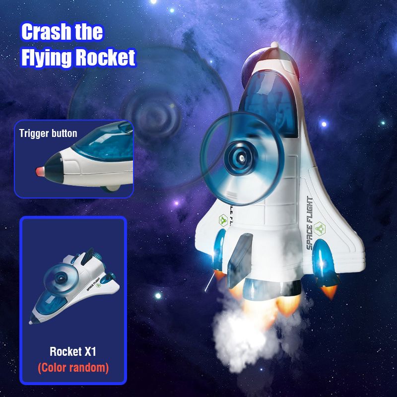 Lanzador de disco volador de cohete de aire astronauta, deportes al aire libre, juguetes para niños, eyección de avión, giroscopio luminoso, juguete deslizante, regalo para niños - 1