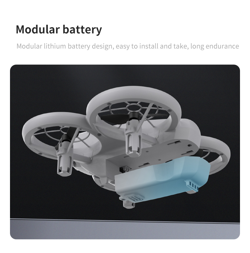 Image showing the drone's modular battery being inserted.